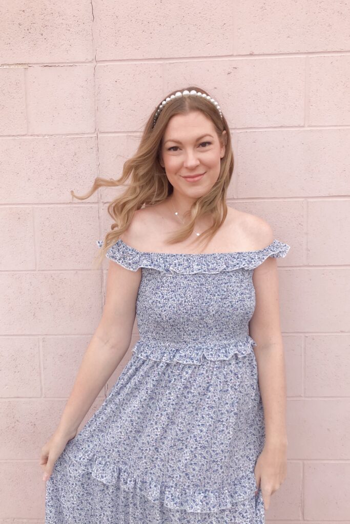 Blue Smocked Maxi Dress 3
